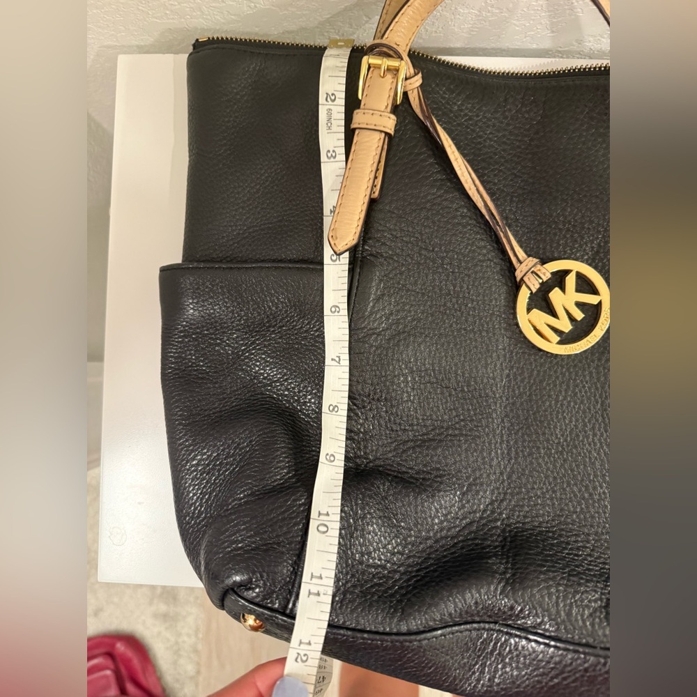 Michael Kors Black and Tan Leather Tote Bag - Picture 8 of 9